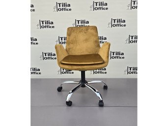 Maki Çalışma ve Çocuk Koltuğu Krom Yonca Ayak Hardal